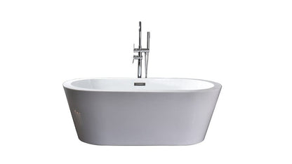 Lexora Lure 67" Free Standing Acrylic Bathtub | Chrome Drain