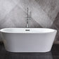 Lexora Lure 67" Free Standing Acrylic Bathtub | Chrome Drain