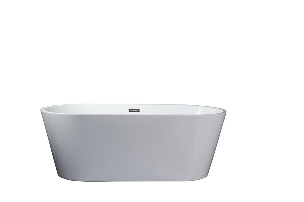 Lexora Melina 59" Free Standing Acrylic Bathtub | Chrome Drain