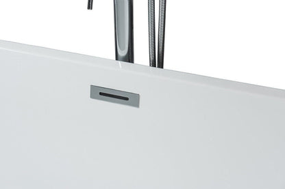 Lexora Melina 59" Free Standing Acrylic Bathtub | Chrome Drain