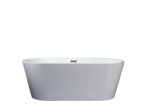 Lexora Melina 67" Free Standing Acrylic Bathtub | Chrome Drain