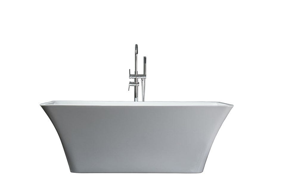 Lexora Vinter 59" Free Standing Acrylic Bathtub | Chrome Drain