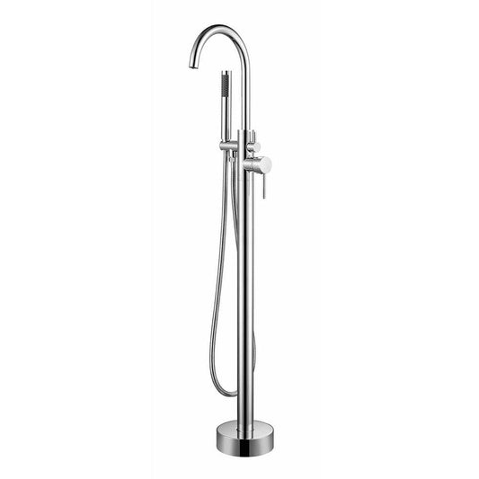 Lexora Lago Free Standing Bathtub Filler/Faucet | Handheld Showerwand | Chrome