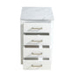 Lexora Jacques 20" White Side Cabinet | White Carrara Marble Top