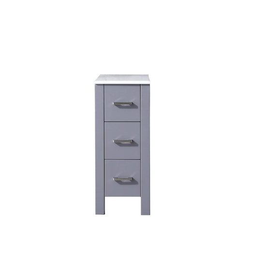 Lexora Volez 12" Dark Grey Side Cabinet | Phoenix Stone Top