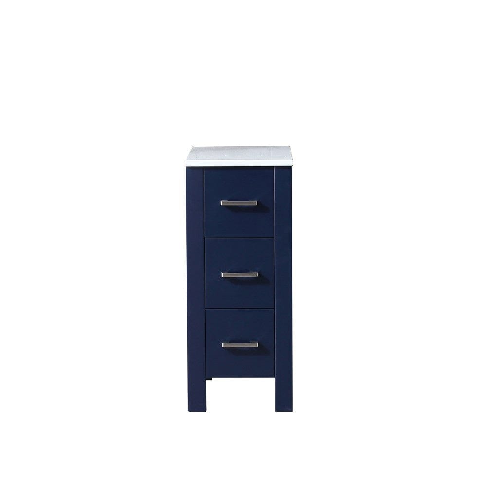 Lexora Volez 12" Navy Blue Side Cabinet | Phoenix Stone Top