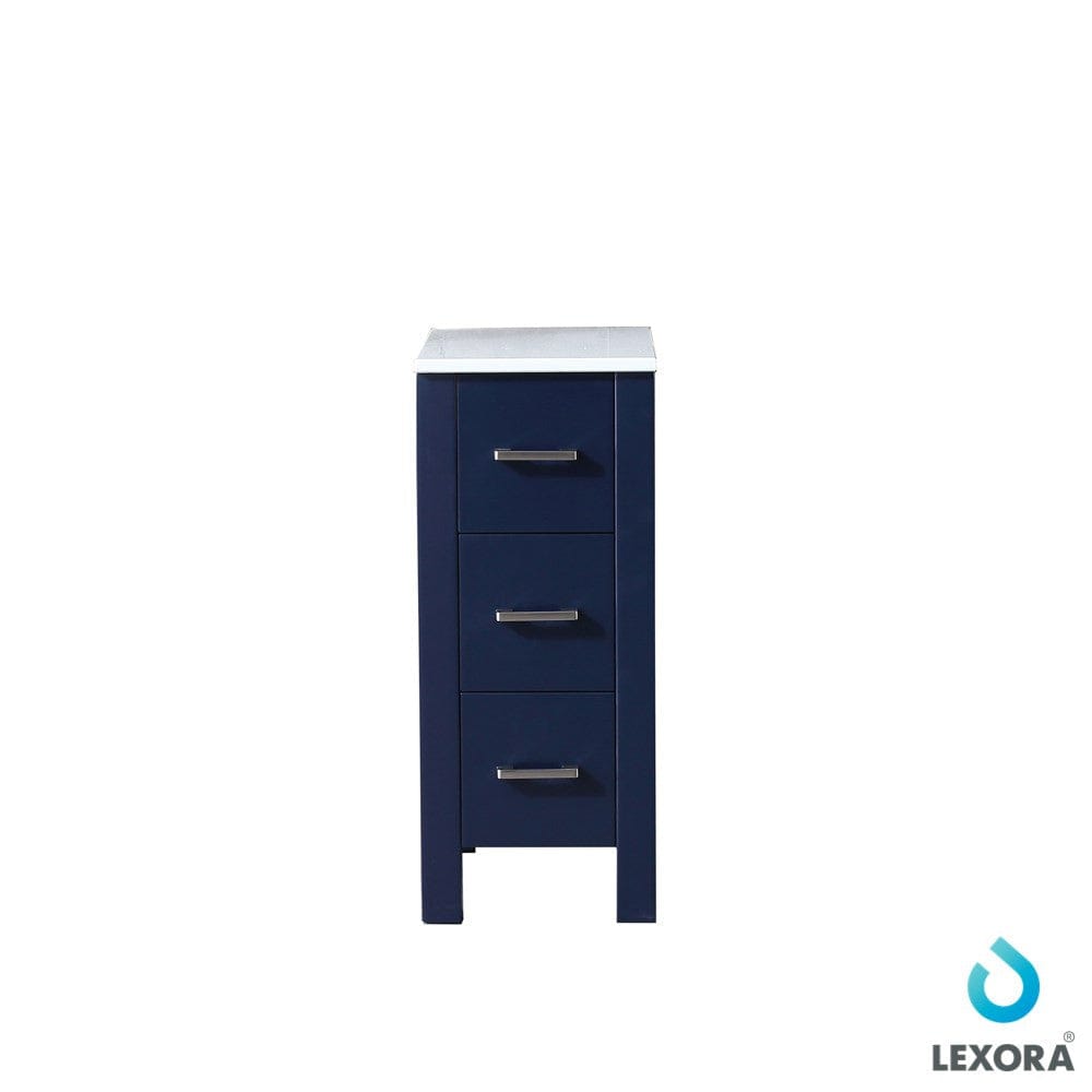 Lexora Volez 12" Navy Blue Side Cabinet | Phoenix Stone Top