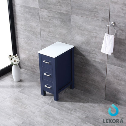 Lexora Volez 12" Navy Blue Side Cabinet | Phoenix Stone Top