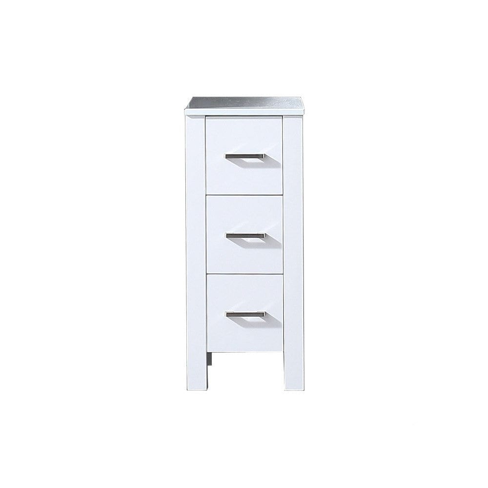 Lexora Volez 12" White Side Cabinet | Phoenix Stone Top