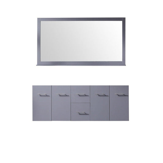 Lexora Amelie 60" Dark Grey Double Vanity | No Top | 60" Mirror