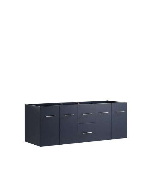 Lexora Amelie 60" Navy Blue Vanity Cabinet Only