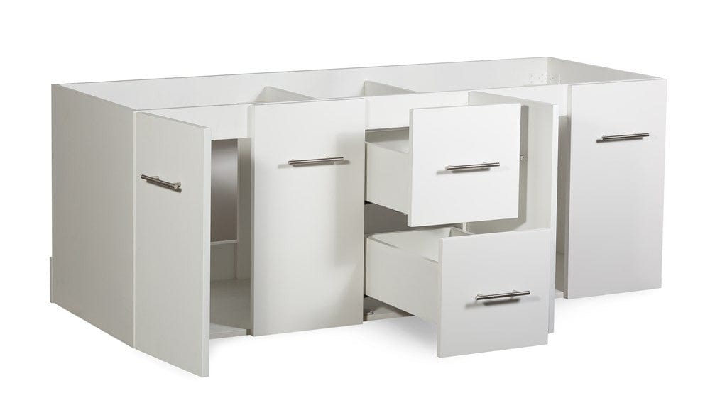 Lexora Amelie 60" White Vanity Cabinet Only