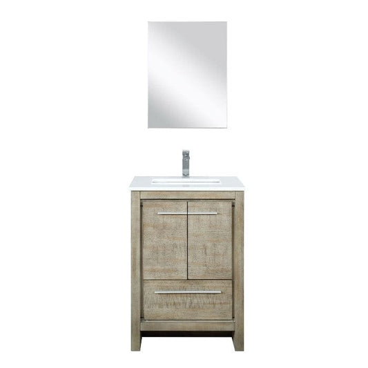 Lexora Vanities Lexora Contemporary Lafarre  24" Rustic Acacia Bathroom Vanity Set w/ Balzani Gun Metal Faucet