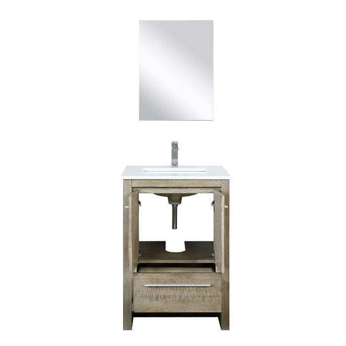 Lexora Vanities Lexora Contemporary Lafarre  24" Rustic Acacia Bathroom Vanity Set w/ Balzani Gun Metal Faucet