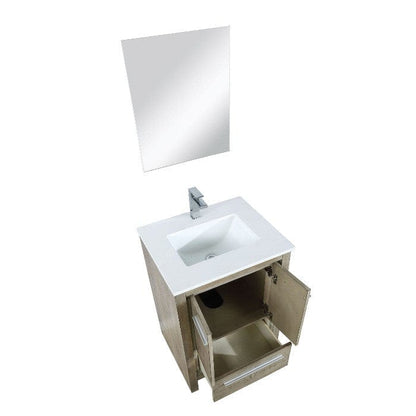 Lexora Vanities Lexora Contemporary Lafarre  24" Rustic Acacia Bathroom Vanity Set w/ Balzani Gun Metal Faucet