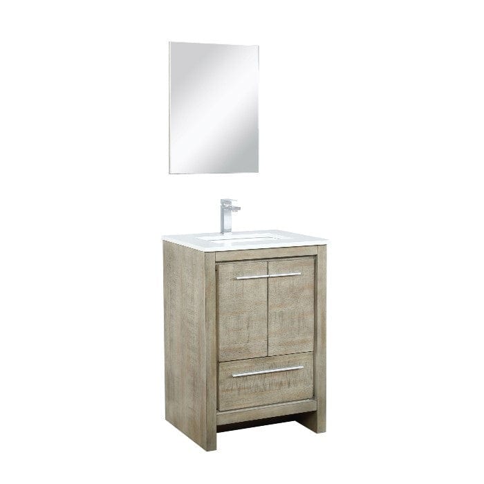 Lexora Vanities Lexora Contemporary Lafarre  24" Rustic Acacia Bathroom Vanity Set w/ Balzani Gun Metal Faucet
