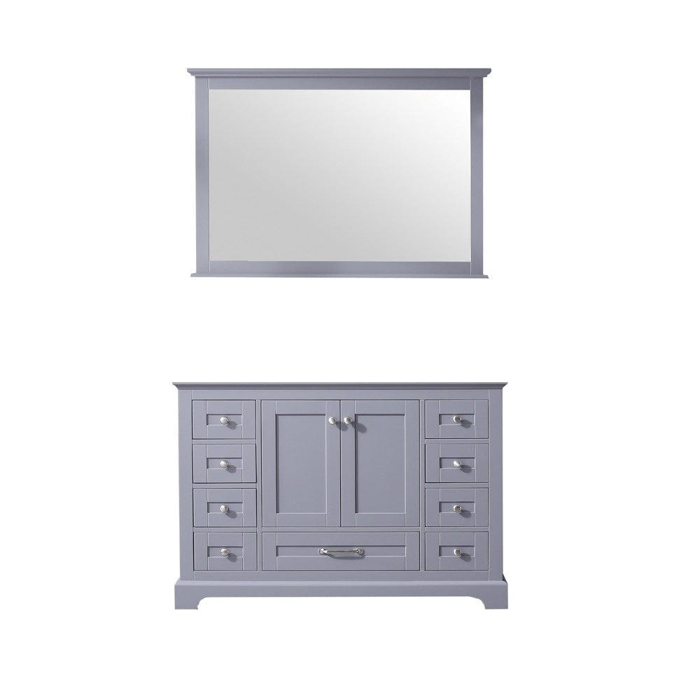 Lexora Dukes 48" Dark Grey Single Vanity | No Top | 46" Mirror