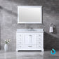 Lexora Dukes 48" White Single Vanity Set | White Carrara Marble Top | White Ceramic Square Undermount Sink | 46" Mirror