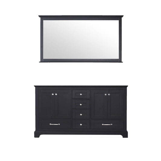 Lexora Vanities Lexora Dukes 60" Espresso Double Vanity | No Top | 58" Mirror