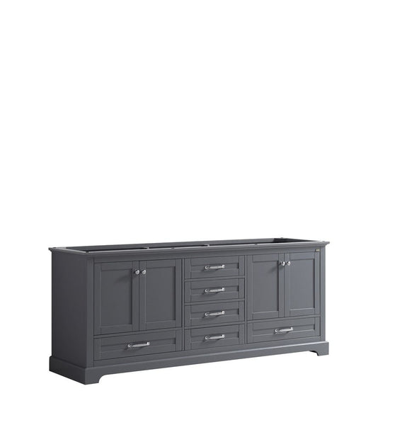 Lexora Dukes 80 Dark Grey Vanity Cabinet Only
