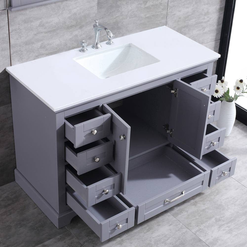 Lexora Dukes Modern 48" Dark Grey Single Sink Vanity Set