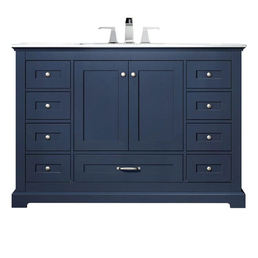 Lexora Vanities Lexora Dukes Modern 48" Navy Blue Single Sink Vanity