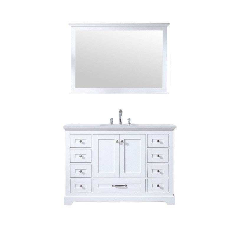 Lexora Vanities Lexora Dukes Modern 48" White Single Sink Vanity with 48"Mirror