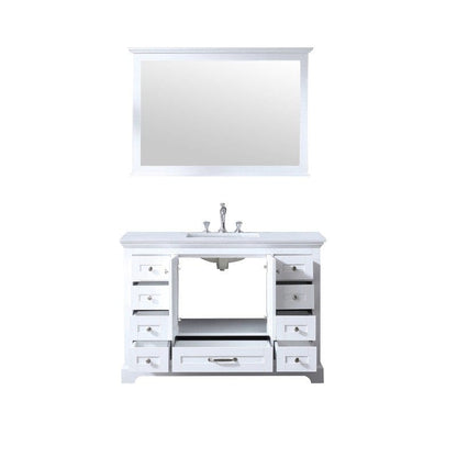 Lexora Vanities Lexora Dukes Modern 48" White Single Sink Vanity with 48"Mirror
