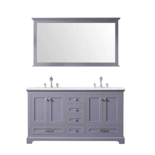 Lexora Vanities Lexora Dukes Modern 60" Dark Grey Double Sink Vanity with 58"Mirror