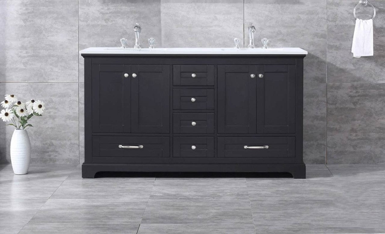 double sink espresso vanity set