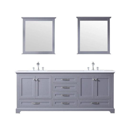 Lexora Vanities Lexora Dukes Modern 80" Dark Grey Double Sink Vanity with 30"Mirror