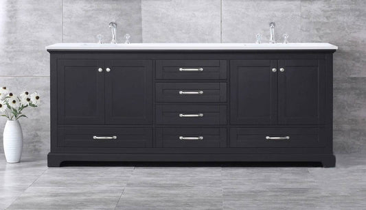 Lexora Vanities Lexora Dukes Modern 80" Espresso Double Sink Vanity