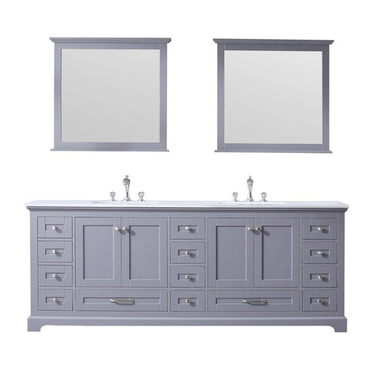 Lexora Vanities Lexora Dukes Modern 84" Dark Grey Double Sink Vanity with Mirror