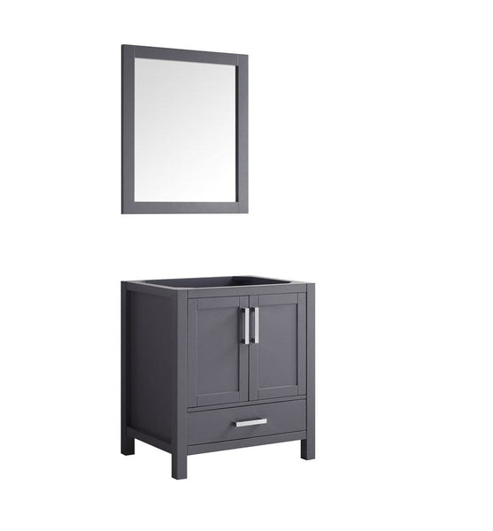 Lexora Jacques 30 Dark Grey Single Vanity | No Top | 28 Mirror