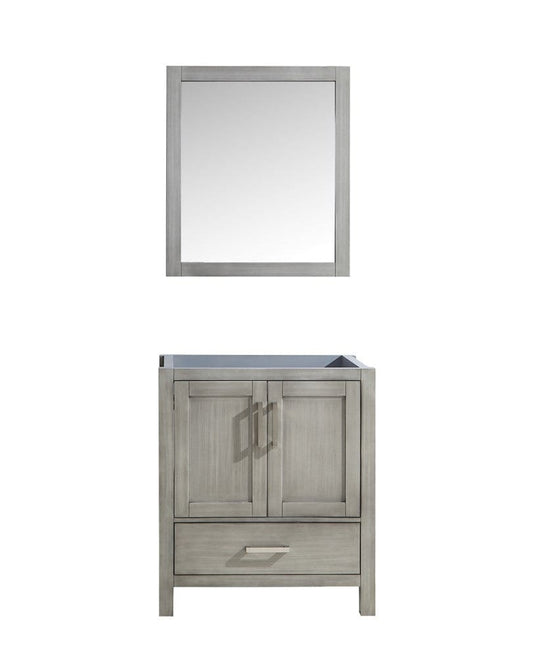 Lexora Vanities Lexora Jacques 30" Distressed Grey Single Vanity | No Top | 28" Mirror
