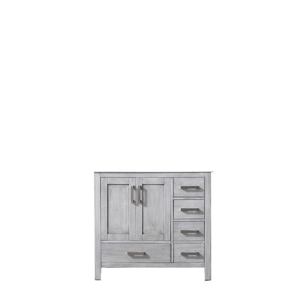 Lexora Jacques 36 Distressed Grey Vanity Cabinet Only - Left Version