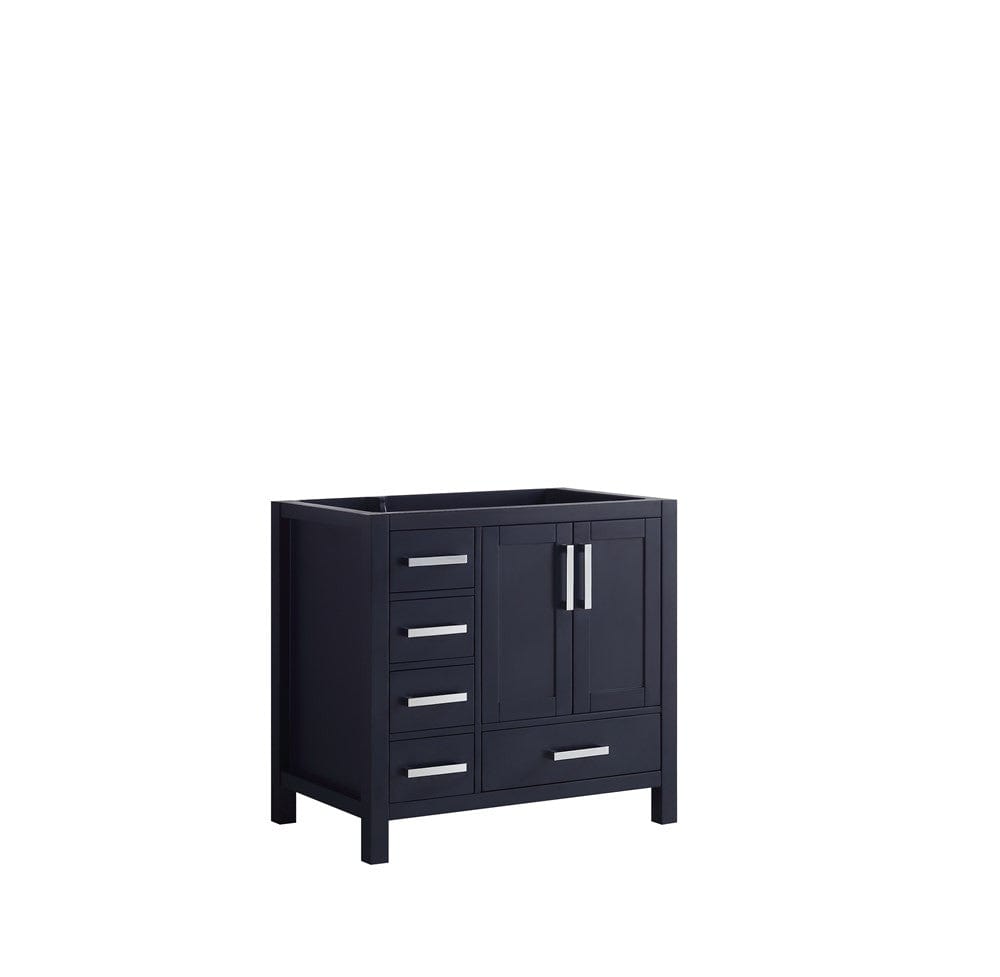 Lexora Jacques 36" Navy Blue Vanity Cabinet Only - Right Version