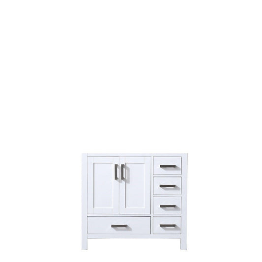Lexora Jacques 36" White Vanity Cabinet Only - Left Version