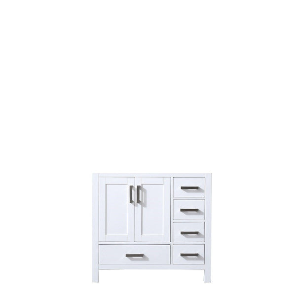 Lexora Jacques 36 White Vanity Cabinet Only - Left Version