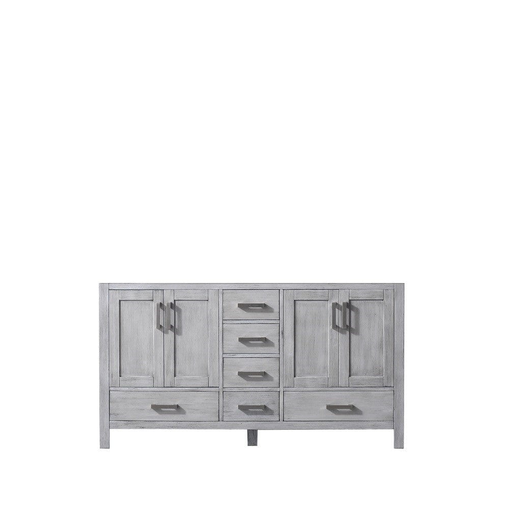 Lexora Jacques 60" Distressed Grey Vanity Cabinet Only