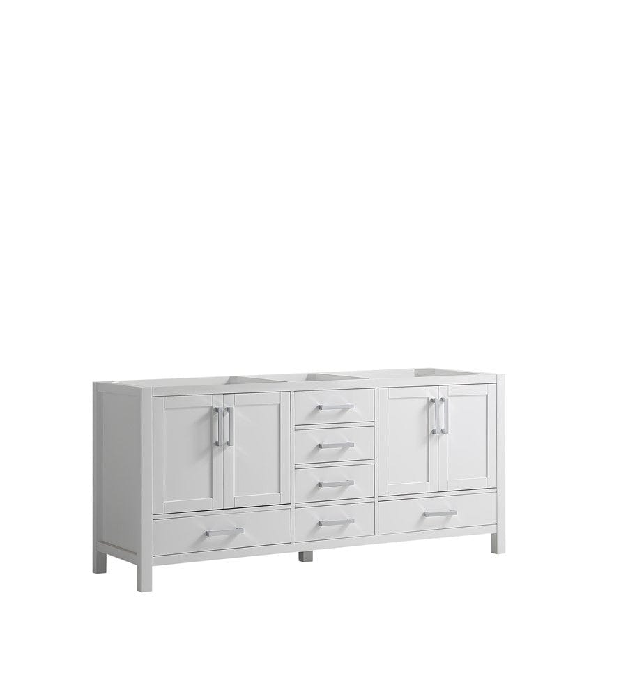 Lexora Jacques 72" White Vanity Cabinet Only