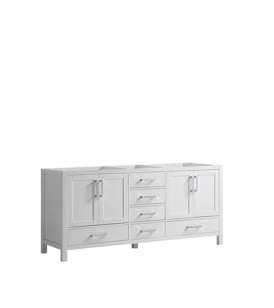Lexora Jacques 72 White Vanity Cabinet Only
