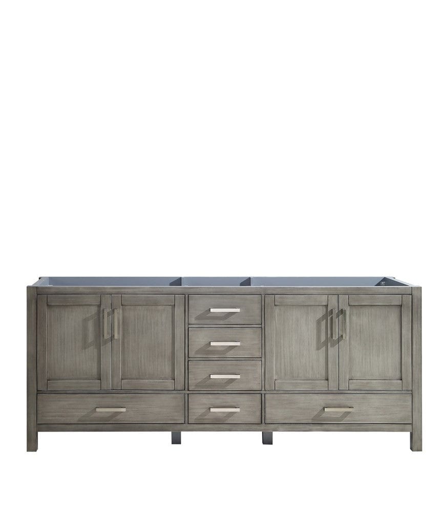 Lexora Jacques 80" Distressed Grey Vanity Cabinet Only