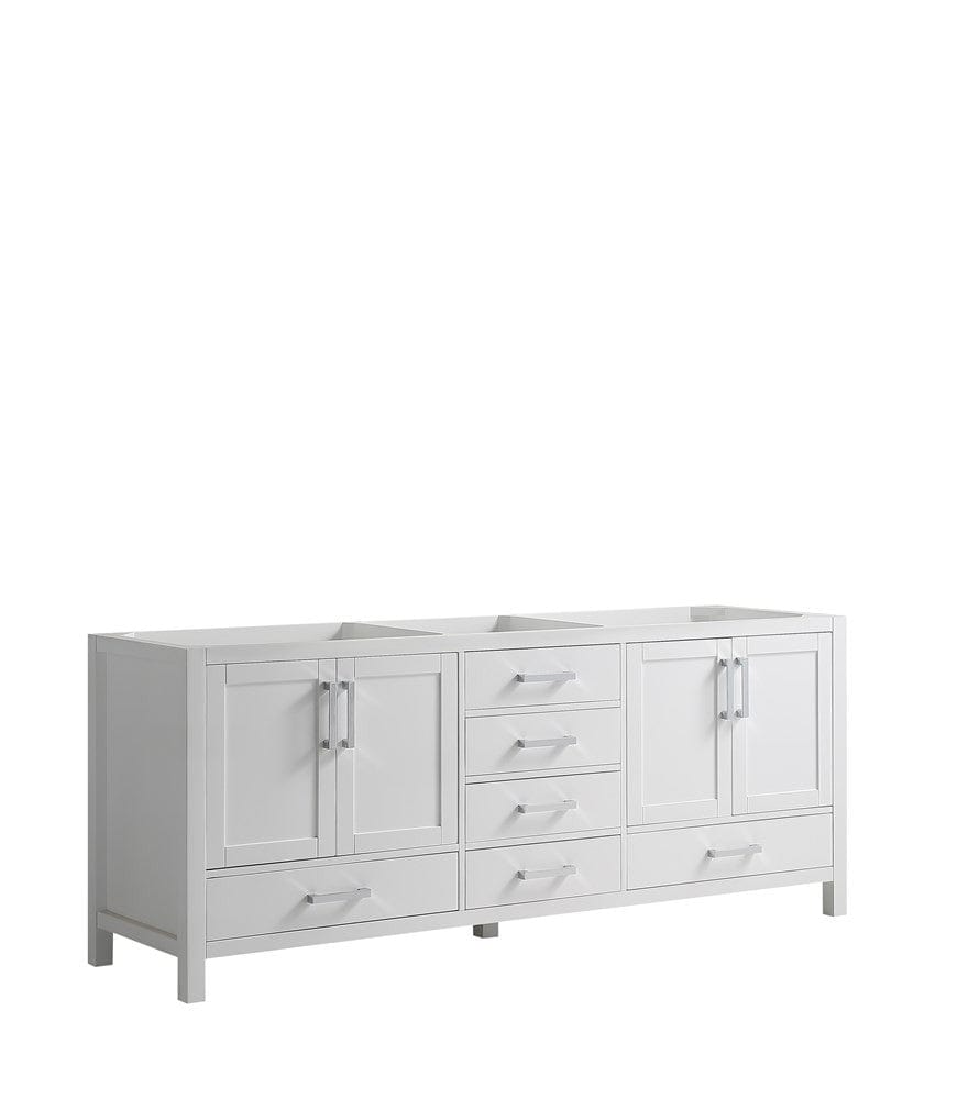 Lexora Jacques 80" White Vanity Cabinet Only