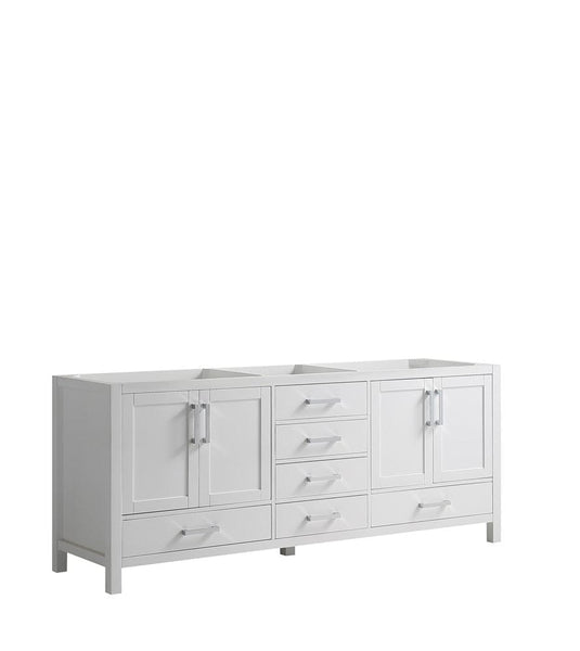 Lexora Jacques 80 White Vanity Cabinet Only