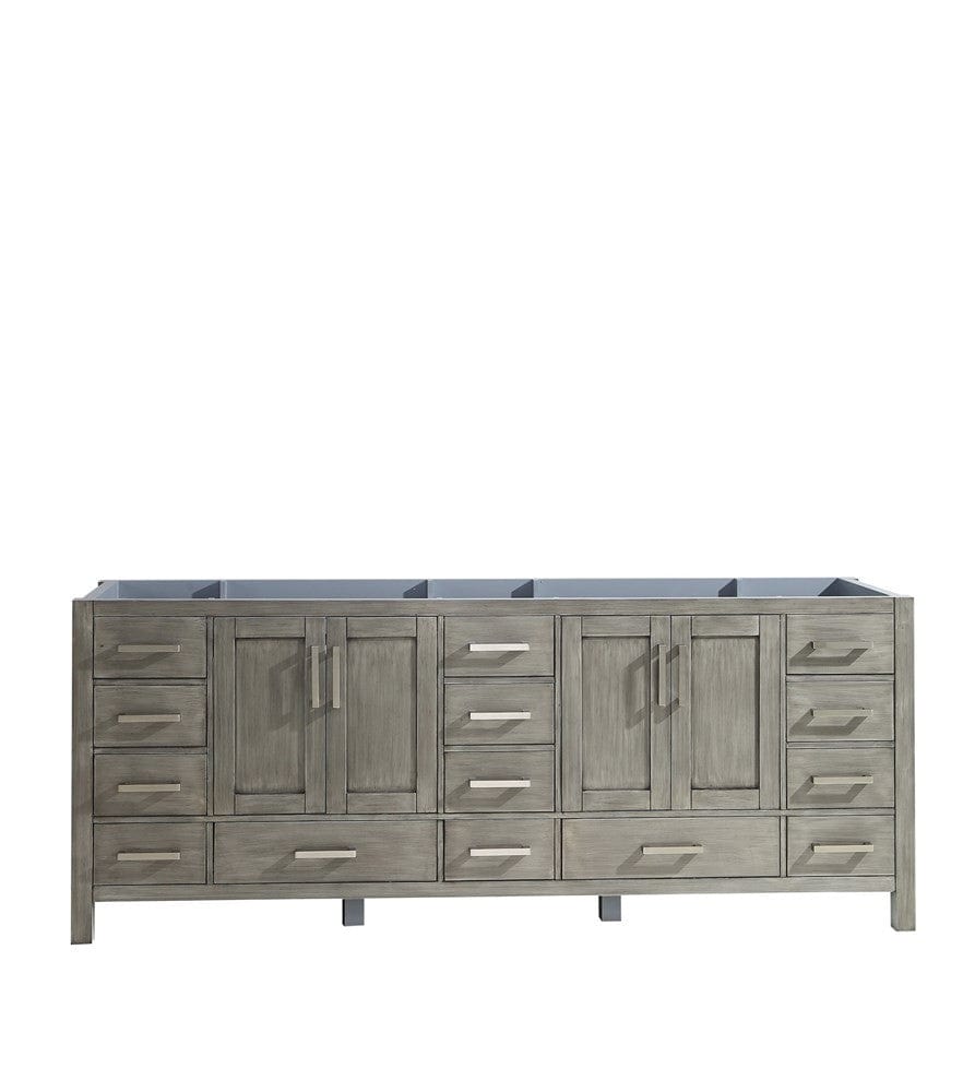 Lexora Jacques 84" Distressed Grey Vanity Cabinet Only