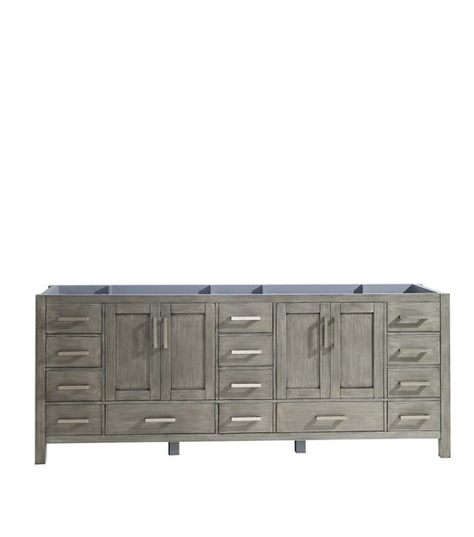 Lexora Jacques 84" Distressed Grey Vanity Cabinet Only
