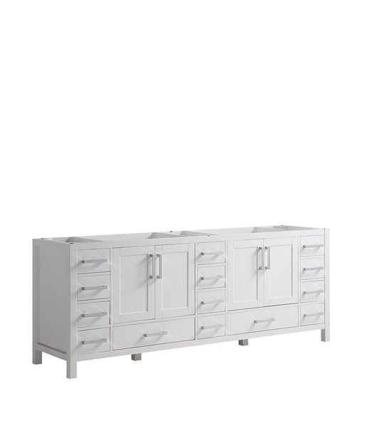 Lexora Jacques 84" White Vanity Cabinet Only