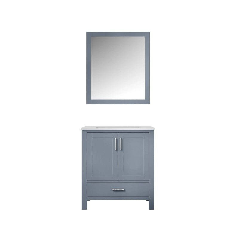 Lexora Vanities Lexora Jacques Modern 30" Dark Grey Single Sink Vanity with Mirror