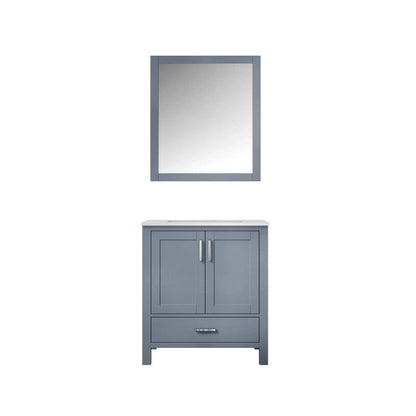 Lexora Vanities Lexora Jacques Modern 30" Dark Grey Single Sink Vanity with Mirror